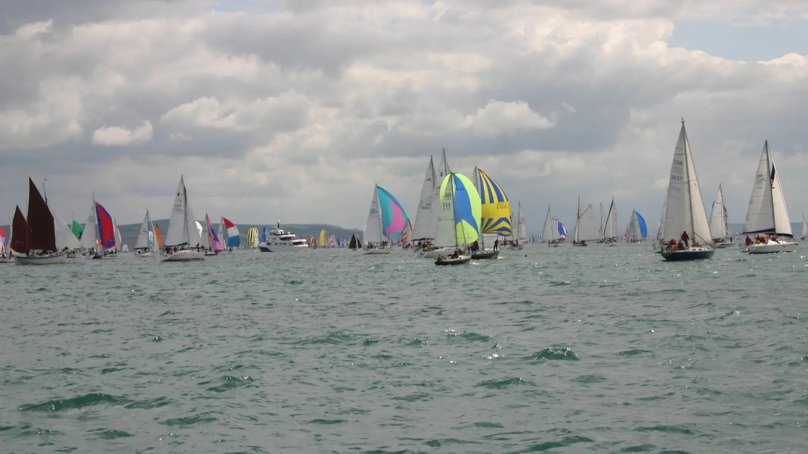 A sailing yacht on a coastal passage race